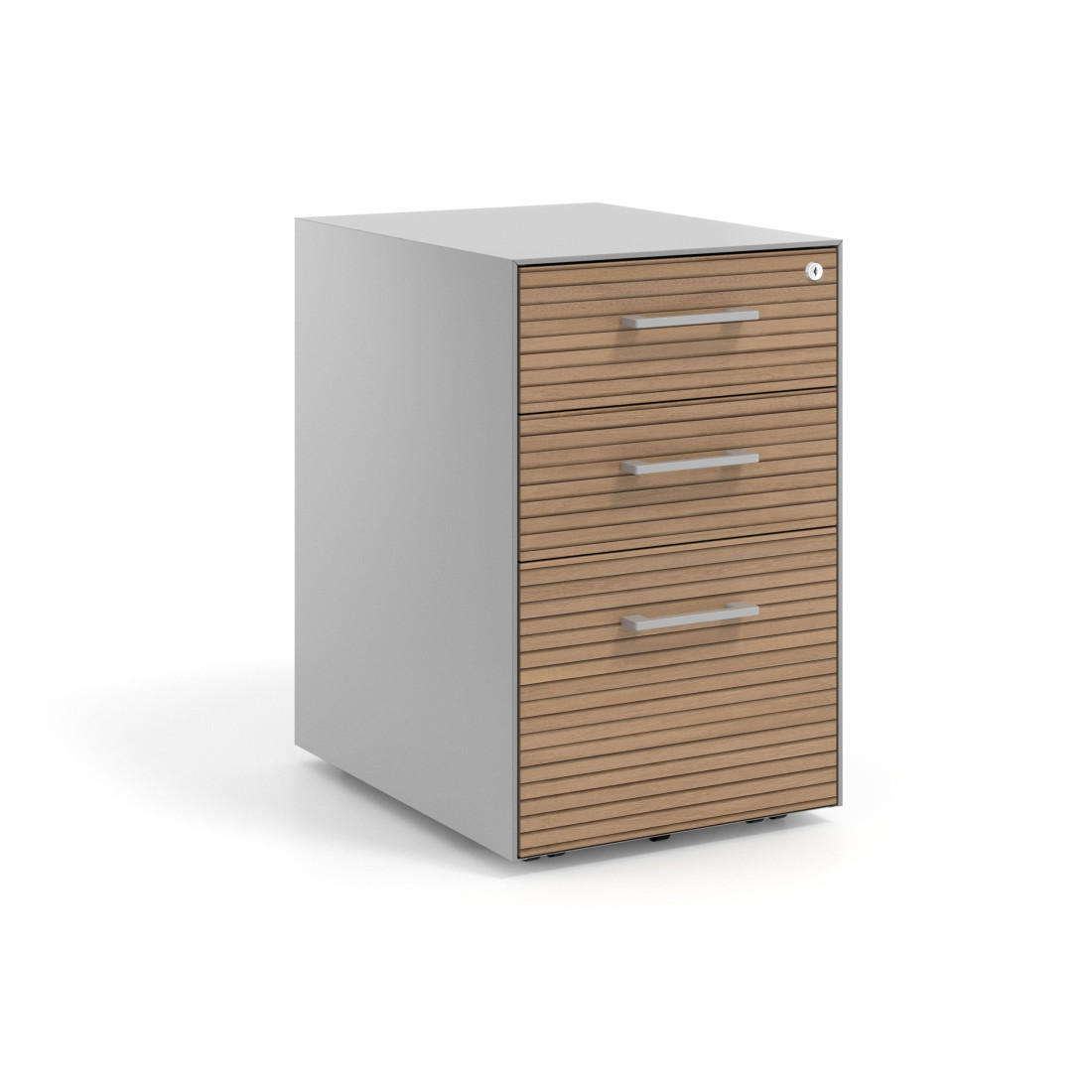 cajonera de escritorio rayado natural strong 2 cajones archivo aluminio 1