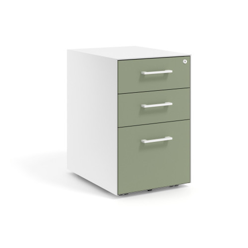 Cajonera de oficina Strong 2 cajones + archivo estructura blanca frontales melamina - SAUCE