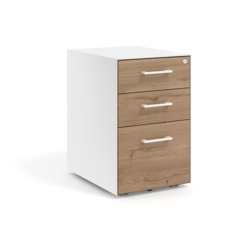 Cajonera de oficina Strong 2 cajones + archivo estructura blanca frontales melamina - NATURALE