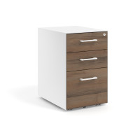 Cajonera de oficina Strong 2 cajones + archivo estructura blanca frontales melamina - NOCE SABI