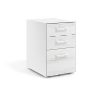Cajonera de oficina Strong 2 cajones + archivo estructura blanca frontales melamina - ALBO