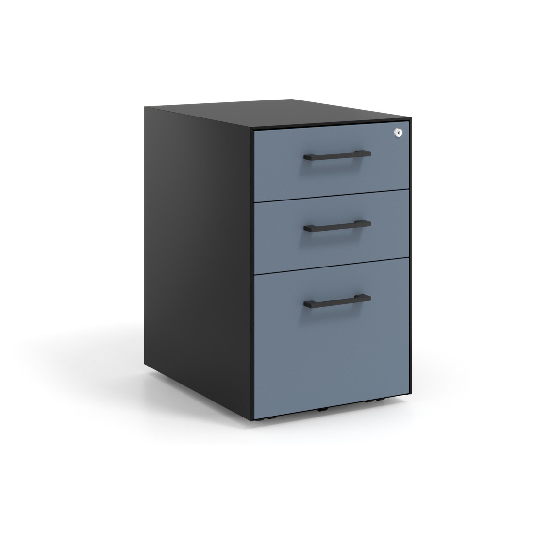 cajonera de escritorio azul talco strong 2 cajones archivo negro 1