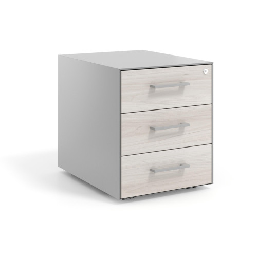 Cajonera de oficina Strong 3 cajones estructura aluminio frontales melamina - CALIFORNIA