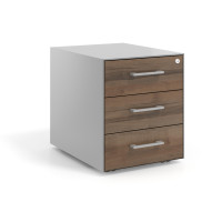 Cajonera de oficina Strong 3 cajones estructura aluminio frontales melamina - NOCE SABI