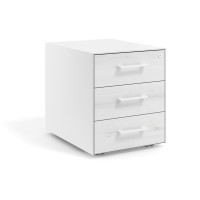 Cajonera de oficina Strong 3 cajones estructura blanca frontales melamina - ALBO