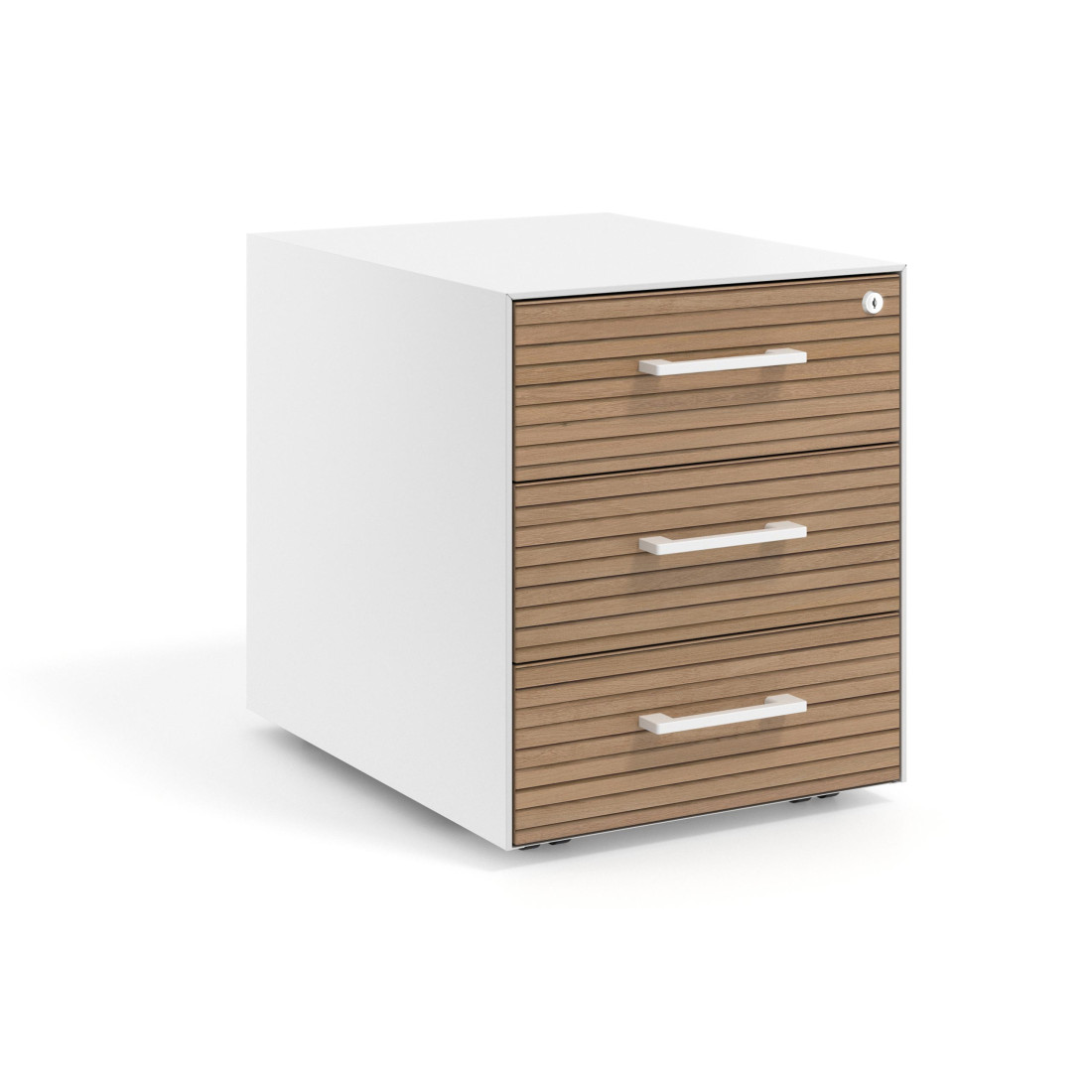 cajonera de escritorio rayado natural strong 3 cajones blanco 1