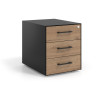 cajonera de escritorio naturale strong 3 cajones negro 1