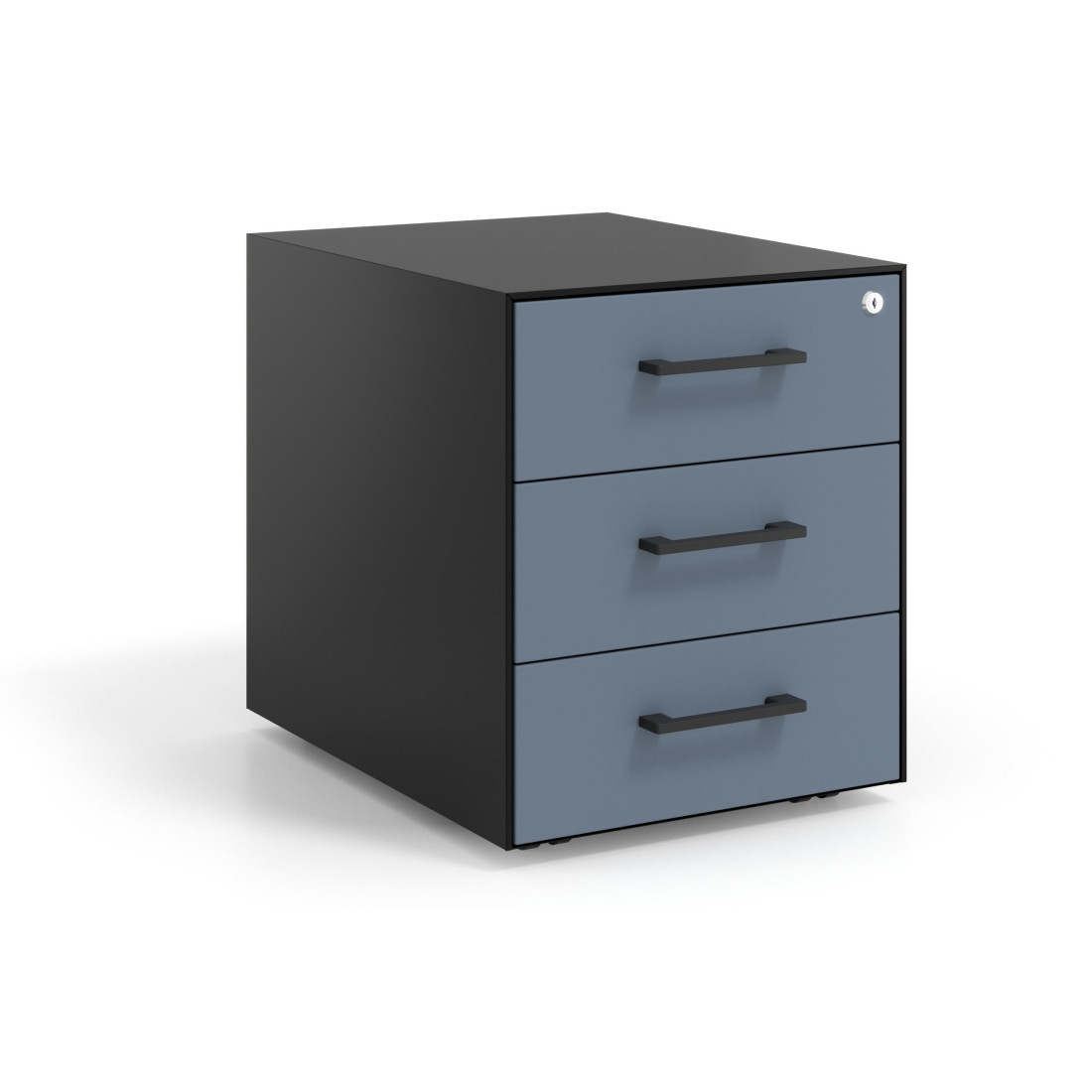 cajonera de escritorio azul talco strong 3 cajones negro 1