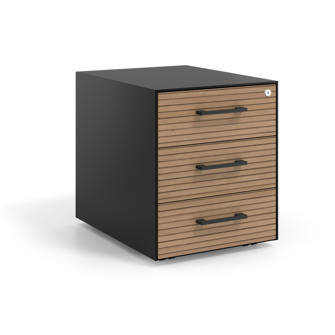 cajonera de escritorio rayado natural strong 3 cajones negro 1
