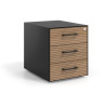 cajonera de escritorio rayado natural strong 3 cajones negro 1