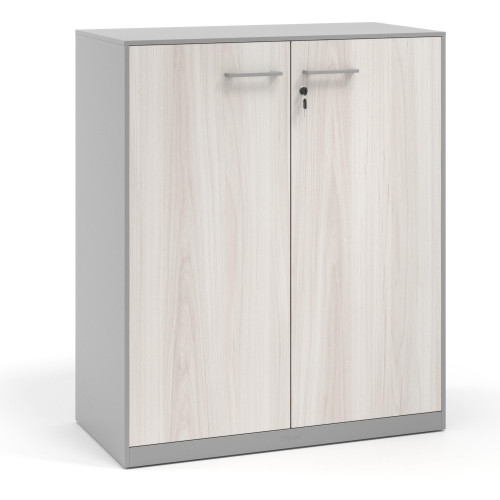 Armario metálico para oficina con puertas de melamina Strong 109x92cm, estructura aluminio - CALIFORNIA, 109X92