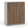 armario de oficina 109x92 noce sabi strong puertas de melamina aluminio 1