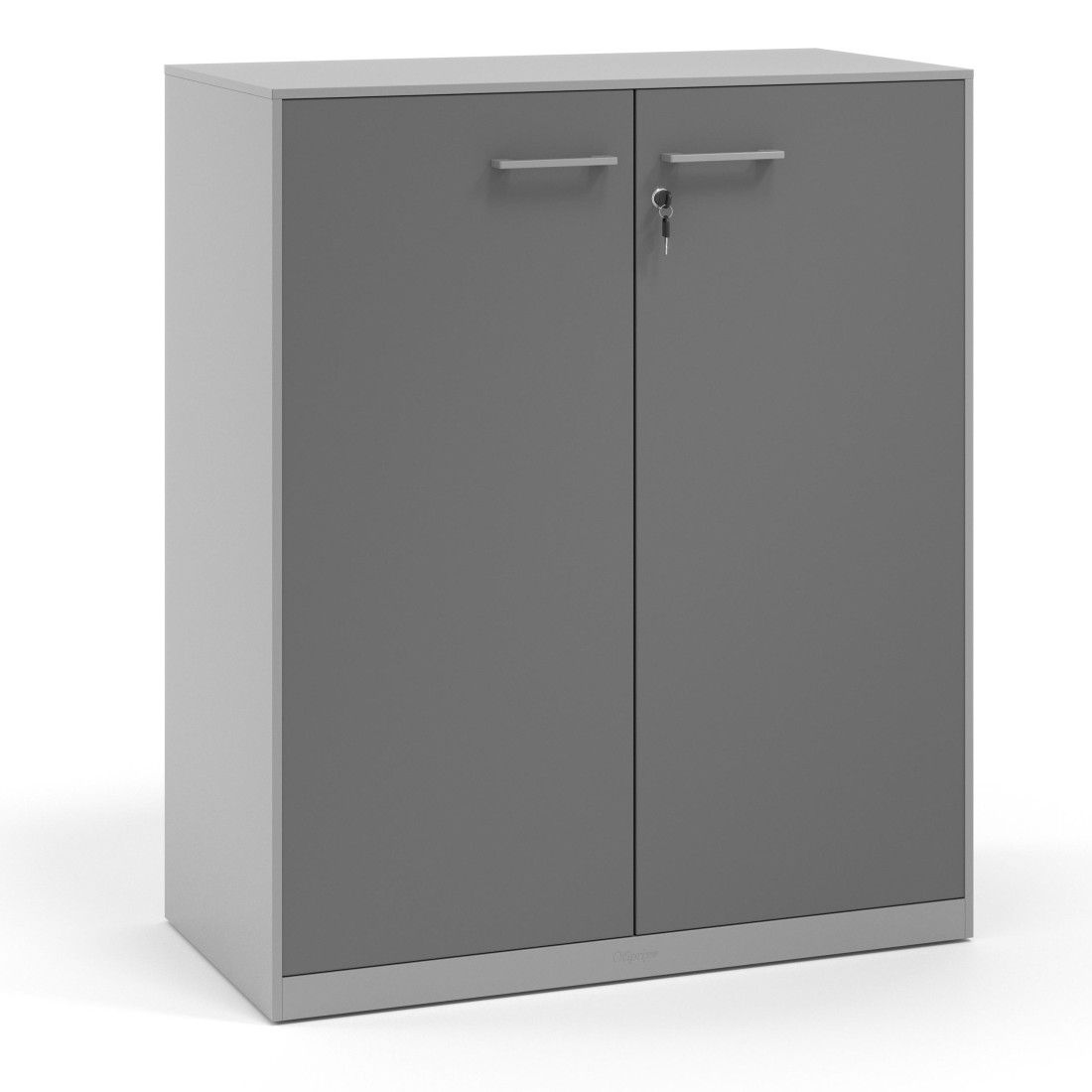 armario de oficina 109x92 gris tormenta strong puertas de melamina aluminio 1