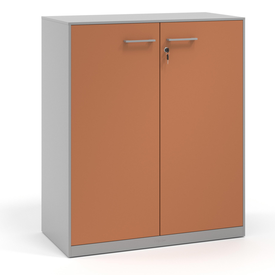 armario de oficina 109x92 terracota strong puertas de melamina aluminio 1