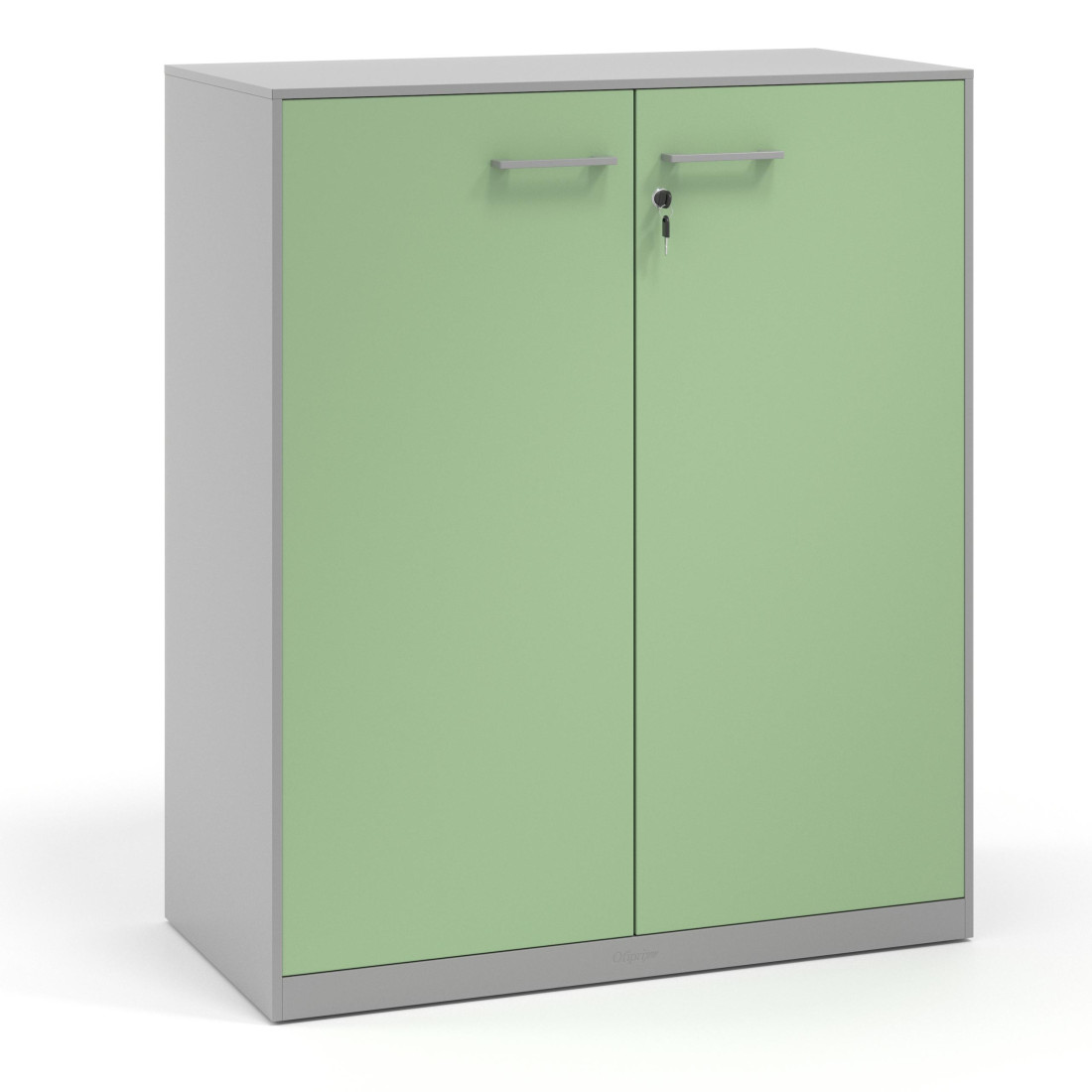 armario de oficina 109x92 verde talco strong puertas de melamina aluminio 1