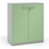 armario de oficina 109x92 verde talco strong puertas de melamina aluminio 1