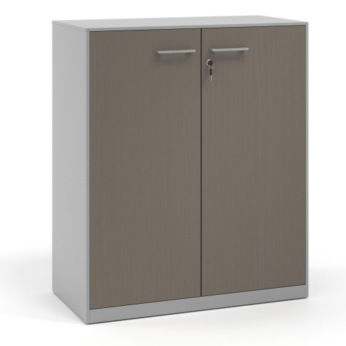 Armario metálico para oficina con puertas de melamina Strong 109x92cm, estructura aluminio - ETNA, 109X92