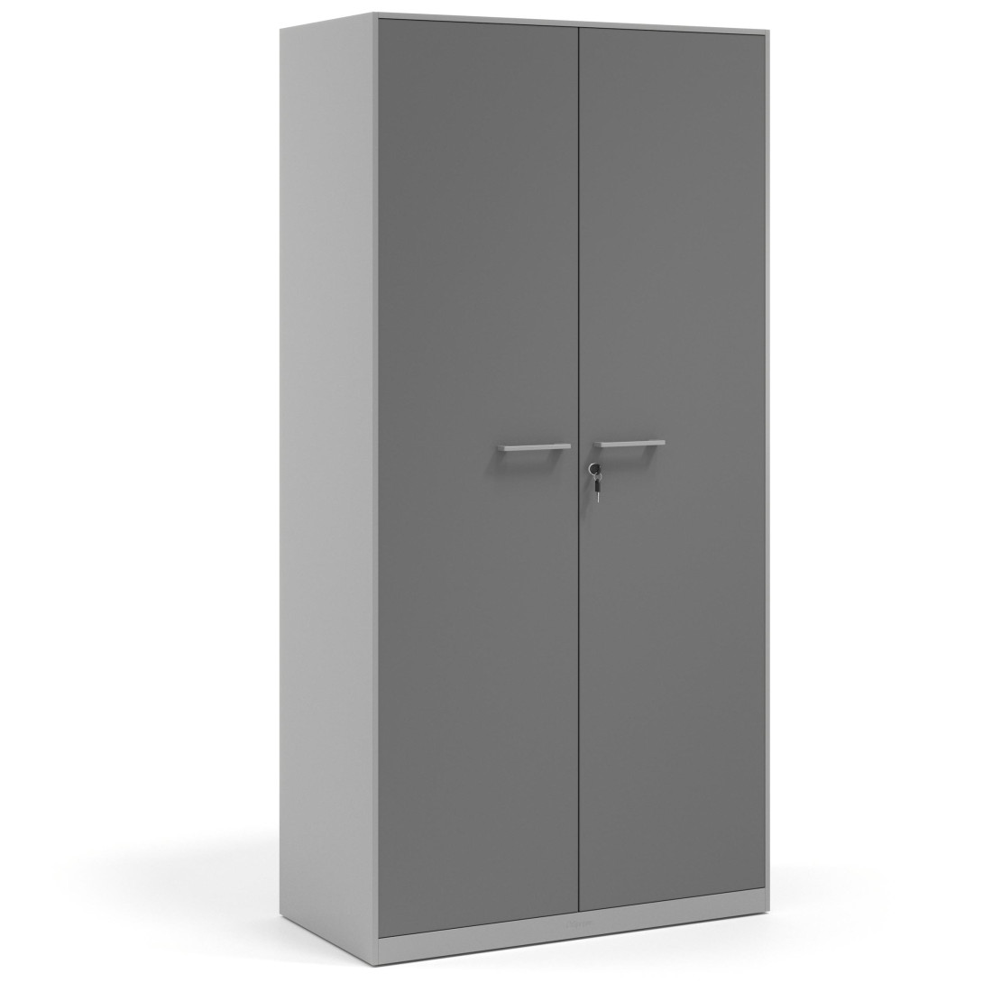 armario de oficina 185x92 gris tormenta strong puertas de melamina aluminio 1