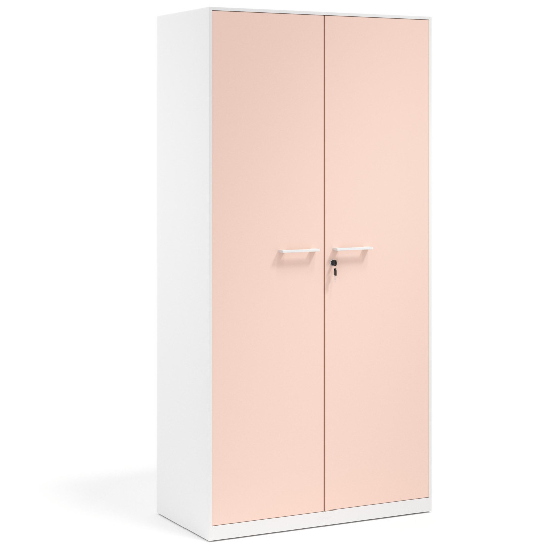 armario de oficina 185x92 rosa nube strong puertas de melamina blanco 1