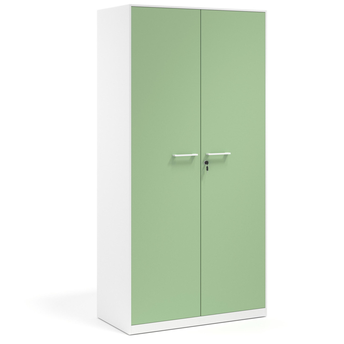 armario de oficina 185x92 verde talco strong puertas de melamina blanco 1