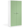armario de oficina 185x92 verde talco strong puertas de melamina blanco 1