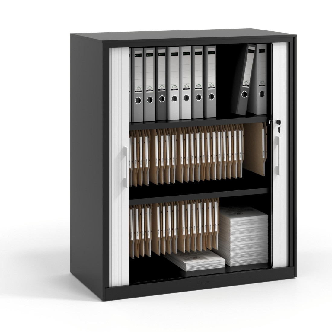 armario de persiana 109x92 blanco strong negro 3