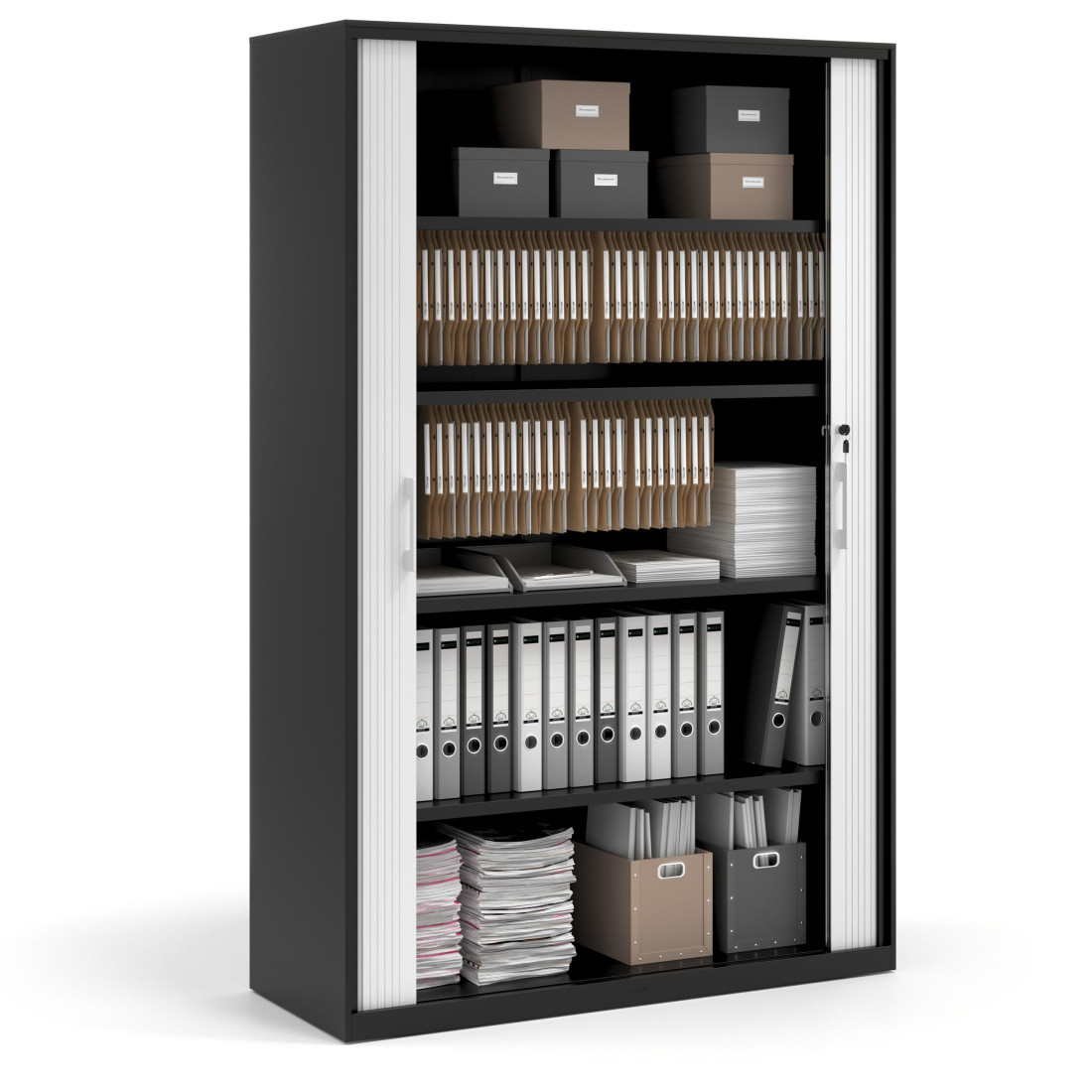 armario de persiana 185x120 blanco strong negro 3