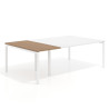 Mesa de cabecera kube para bench 142 estructura blanca - RAYADO NATURAL