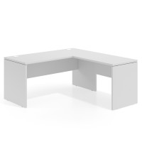 Mesa de escritorio en L Work fondo 68 estructura monocolor - BLANCO MATE, 140x168