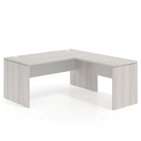 Mesa de escritorio en L Work fondo 80 estructura bicolor - California/Blanco mate, 140x180