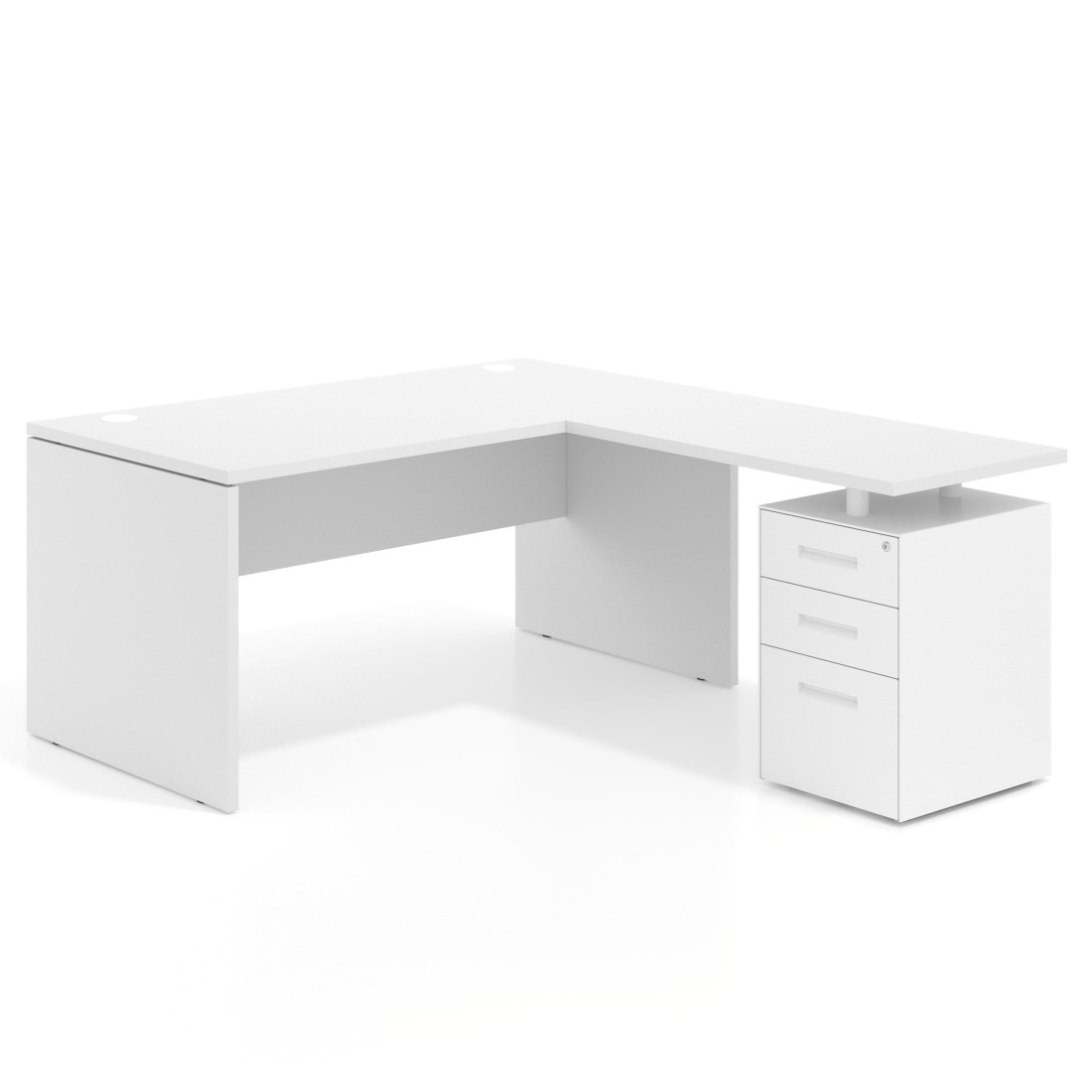 mesa en l 140x180 blanco mate work mesa fondo 80cm con alacajones 1