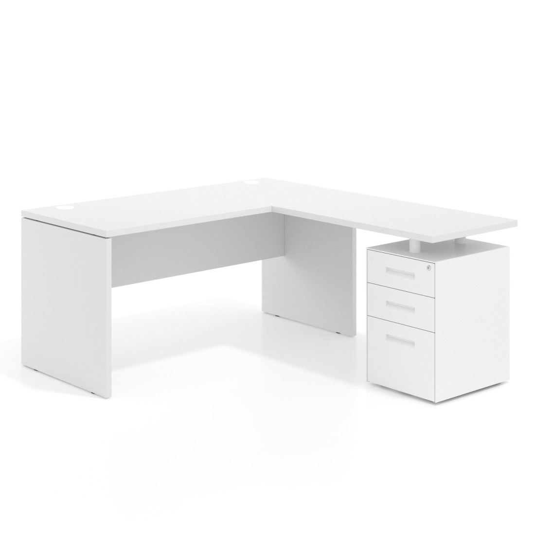 mesa en l 140x168 blanco mate work mesa fondo 68cm con alacajones 1