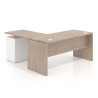 Mesa de escritorio con cajones Work fondo 68, frontales metal, estructura monocolor