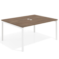 Mesa para coworking encimera continua fondo 126 cm estructura blanca - NOCE SABI, 180x126