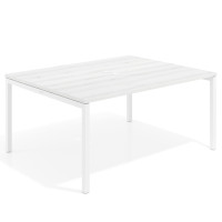 Mesa para coworking encimera continua fondo 126 cm estructura blanca - ALBO, 180x126