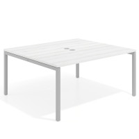 Mesa para reunión o trabajo, encimera continua fondo 142 cm estructura aluminio - ALBO, 160x142