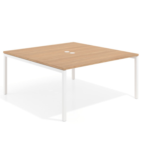 Mesa para coworking encimera continua fondo 166 cm estructura blanco - 120x166