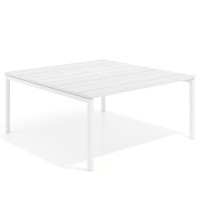 Mesa para coworking encimera continua fondo 166 cm estructura blanco - ALBO, 160x166