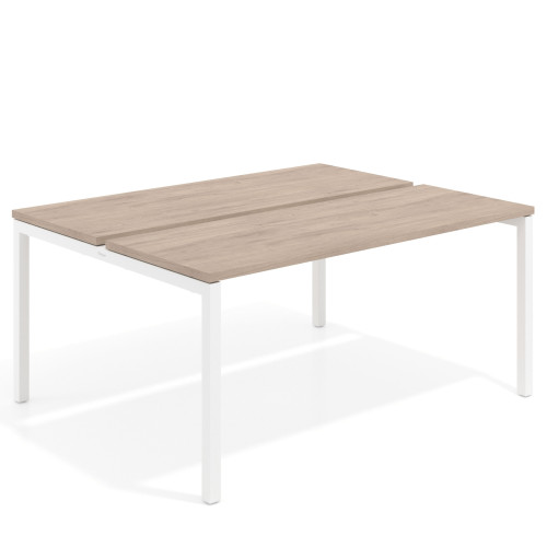 Mesa oficina multipuesto bench Kube fondo 126 cm estructura blanca - 100x126