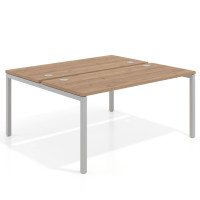 Mesa oficina multipuesto bench Kube fondo 142cm estructura aluminio - NATURALE, 160x142