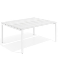 Mesa oficina multipuesto bench Kube fondo 126 cm estructura blanca - ALBO, 140x126