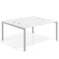 Mesa oficina multipuesto bench Kube fondo 142cm estructura aluminio - ALBO, 140x142