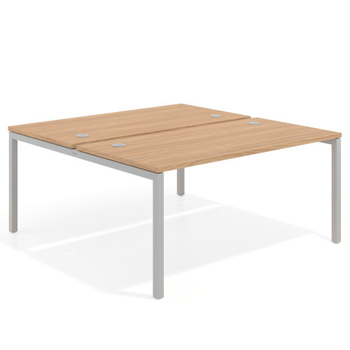 Mesa oficina multipuesto bench Kube fondo 166 cm estructura aluminio - 100x166