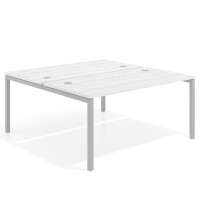 Mesa oficina multipuesto bench Kube fondo 166 cm estructura aluminio - ALBO, 160x166