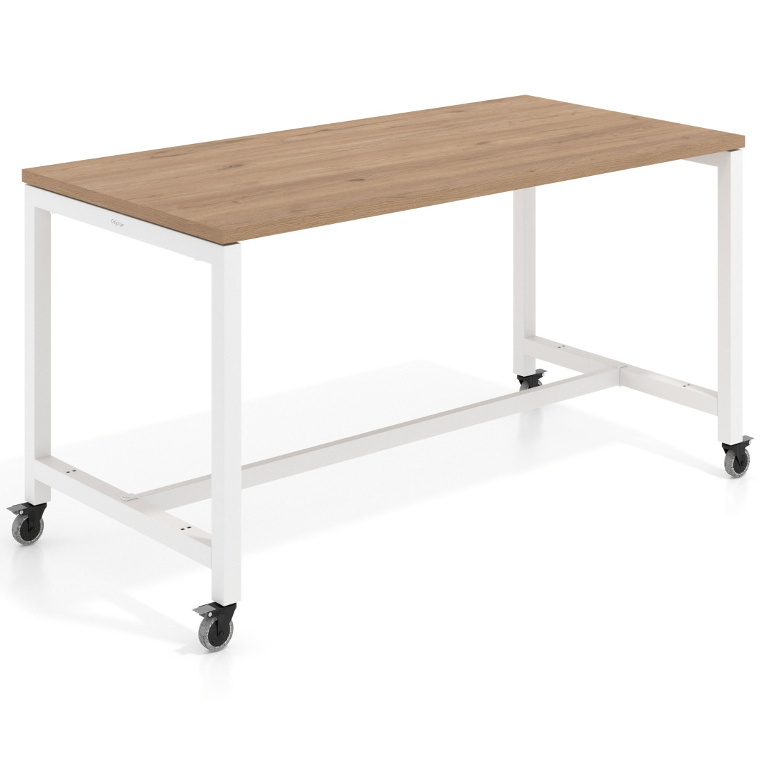 mesa de colectividad 100x80 naturale kube mesa expositor con ruedas recto 1