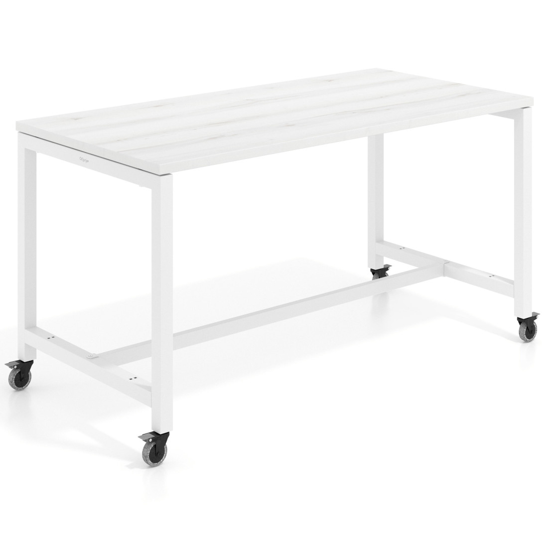 mesa de colectividad 140x80 albo kube mesa expositor con ruedas recto 1