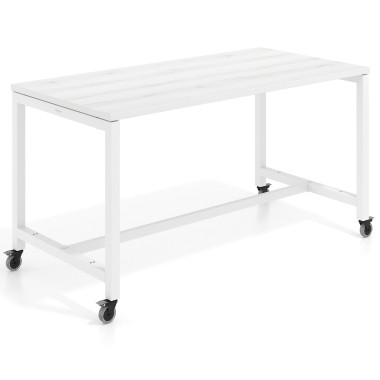 Mesa expositor con ruedas