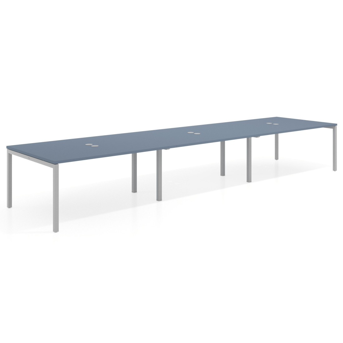 mesa multipuesto 360x126 azul talco kube mesa coworking triple fondo 126cm recto 1