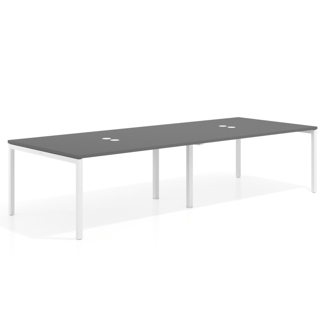 mesa multipuesto 240x126 gris tormenta kube mesa coworking doble fondo 126cm recto 1