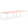 mesa multipuesto 240x126 rosa nube kube mesa coworking doble fondo 126cm recto 1